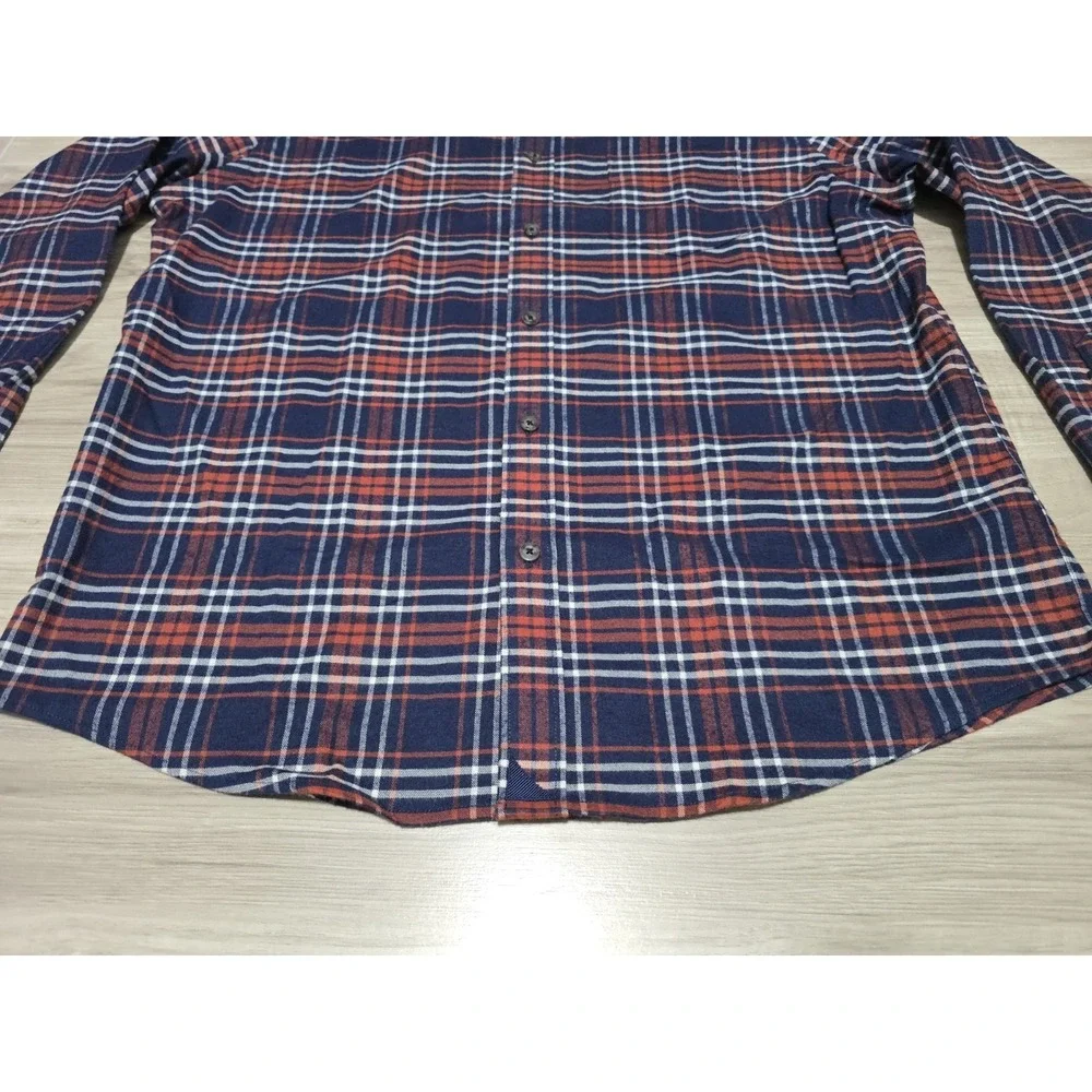 UNTUCKit Mens Regular Fit Plaid Button Up Shirt Blue Polyester - Picture 2 of 8